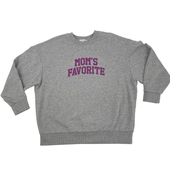Favorite Daughter Size M Light Heather Grey "Moms Favorite" Graphic Sweatshirt - Picture 2 of 13
